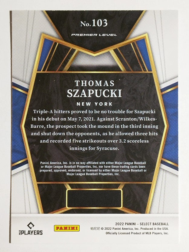 2022 Select #103 Thomas Szapucki PRM RC