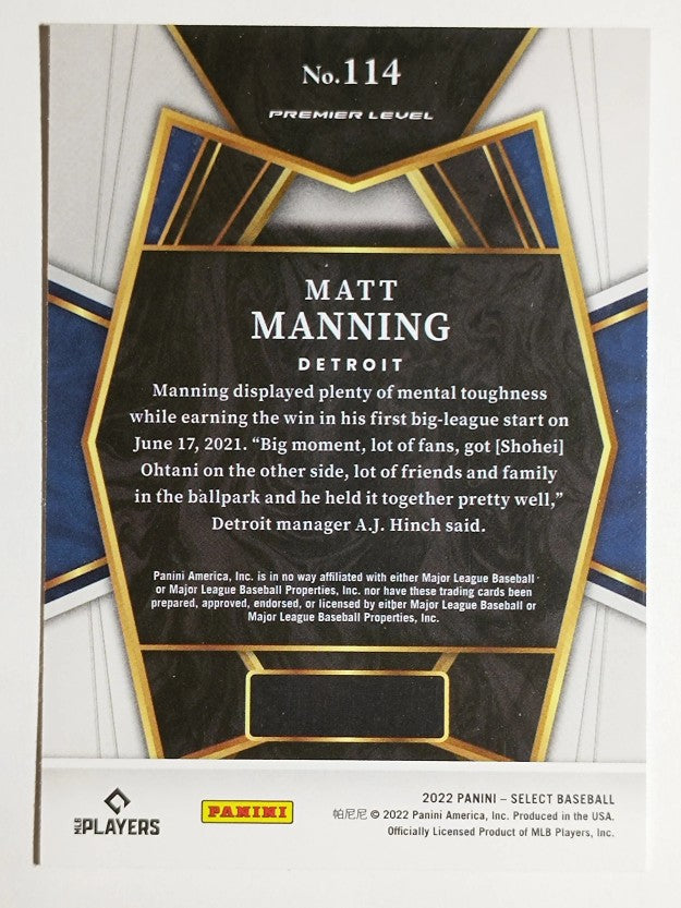 2022 Select #114 Matt Manning PRM RC