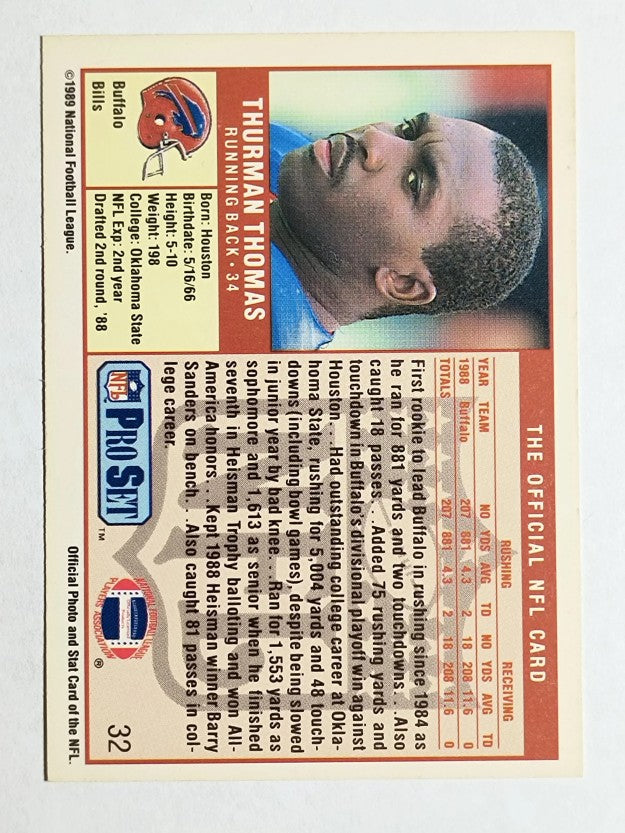 1989 Pro Set #32 Thurman Thomas RC