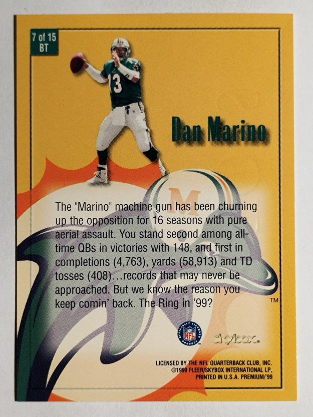 1999 SkyBox Premium Box Tops #7BT Dan Marino