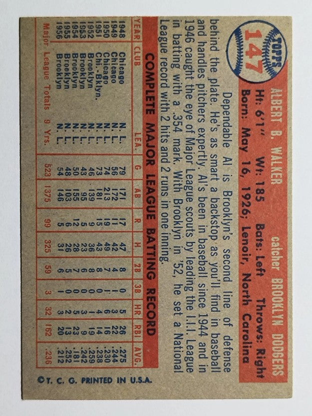 1957 Topps #147 Al Walker (EXMT)