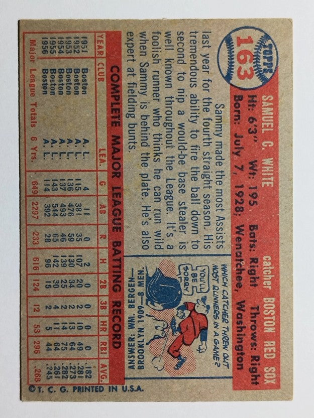 1957 Topps #163 Sammy White (EXMT)