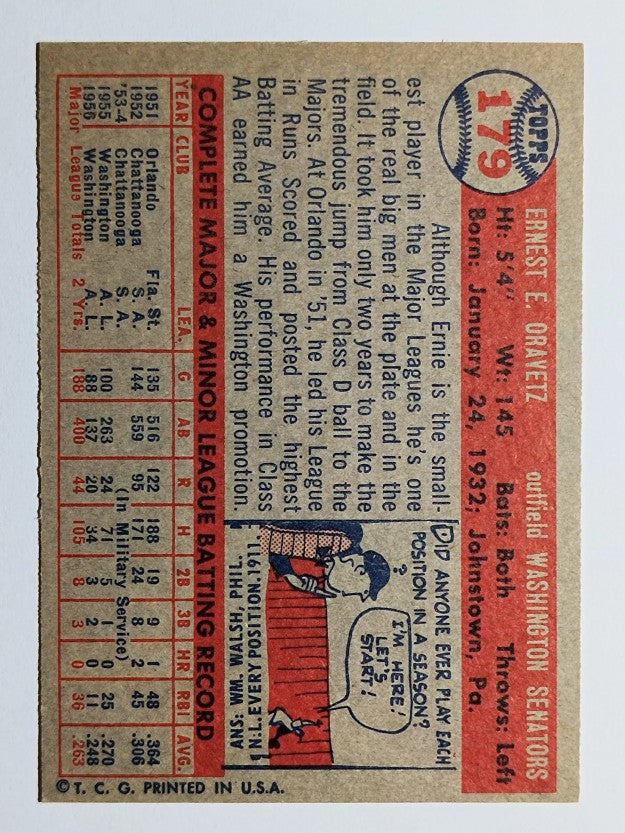 1957 Topps #179 Ernie Oravetz (EXMT)