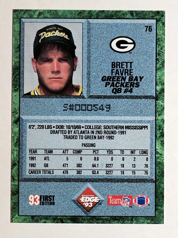 1993 Collector's Edge #76 Brett Favre