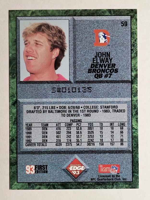 1993 Collector's Edge #59 John Elway
