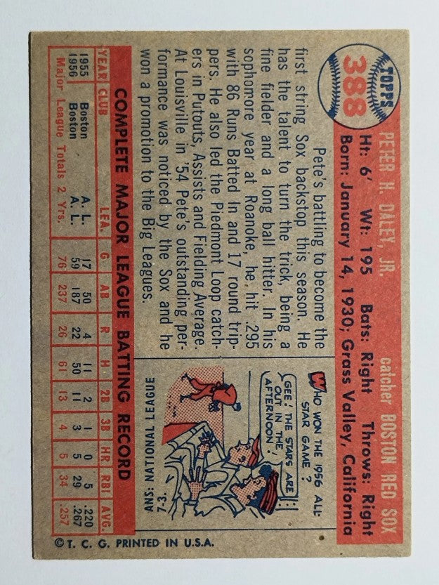 1957 Topps #388 Pete Daley (EXMT)