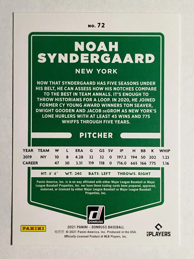 2021 Donruss #72 Noah Syndergaard