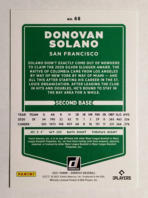 2021 Donruss #68 Donovan Solano