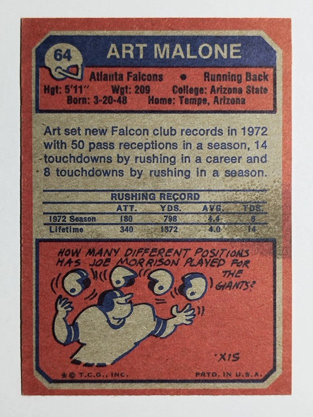 1973 Topps #64 Art Malone (EX)