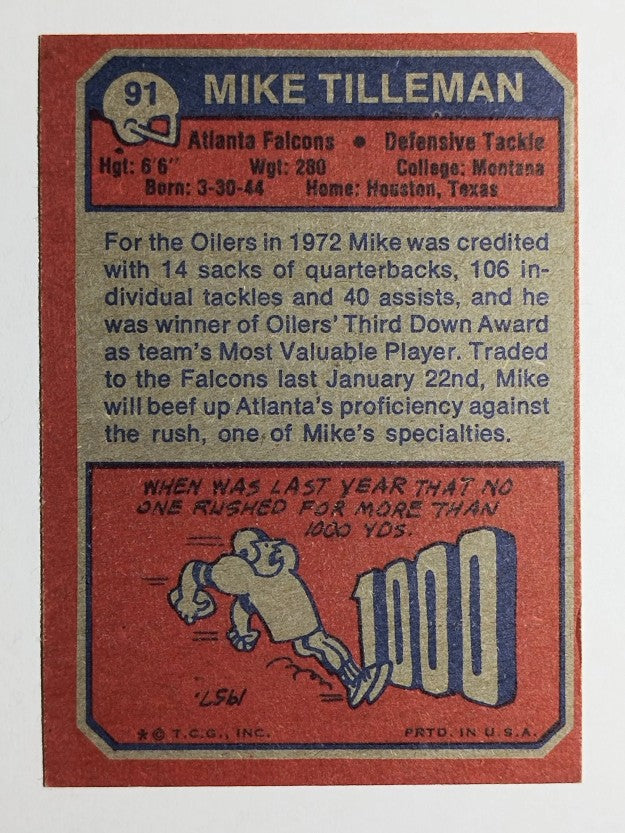 1973 Topps #91 Mike Tilleman (EX)