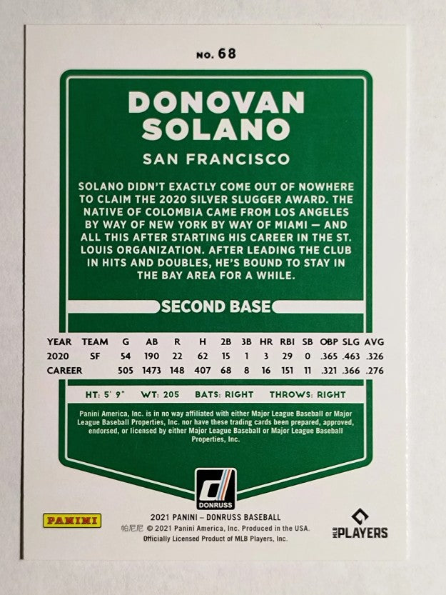 2021 Donruss #68 Donovan Solano