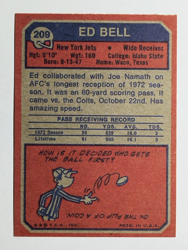 1973 Topps #209 Ed Bell RC (NM)