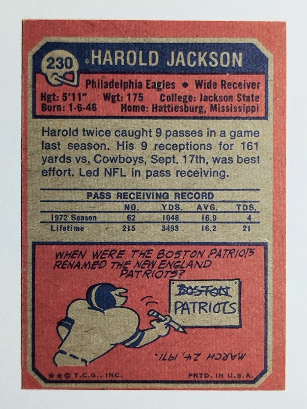 1973 Topps #230 Harold Jackson (EXMT)