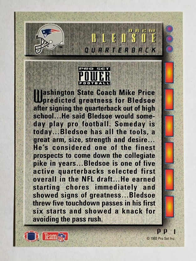 1993 Power Update Prospects #1 Drew Bledsoe RC