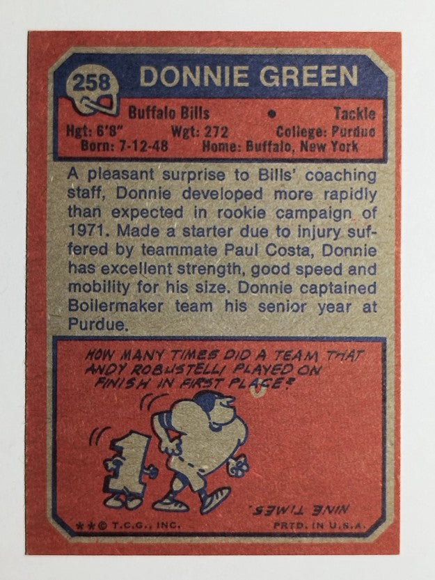 1973 Topps #258 Donnie Green RC (NM)