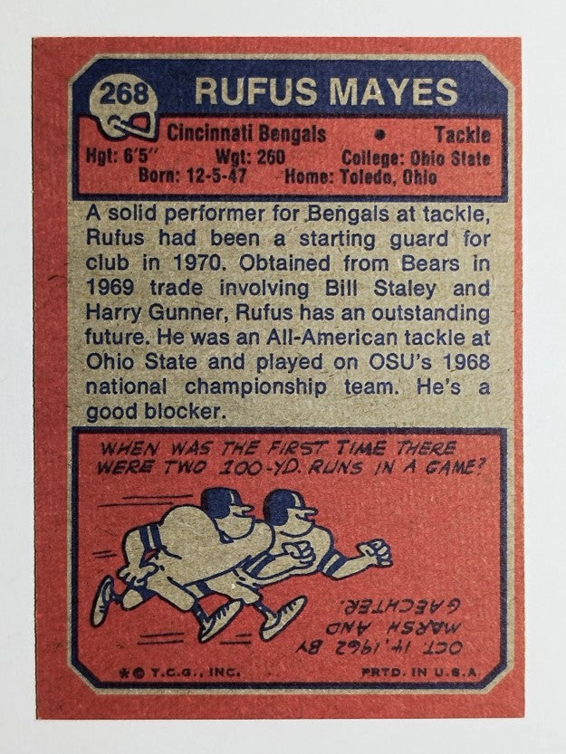 1973 Topps #268 Rufus Mayes RC (EXMT)