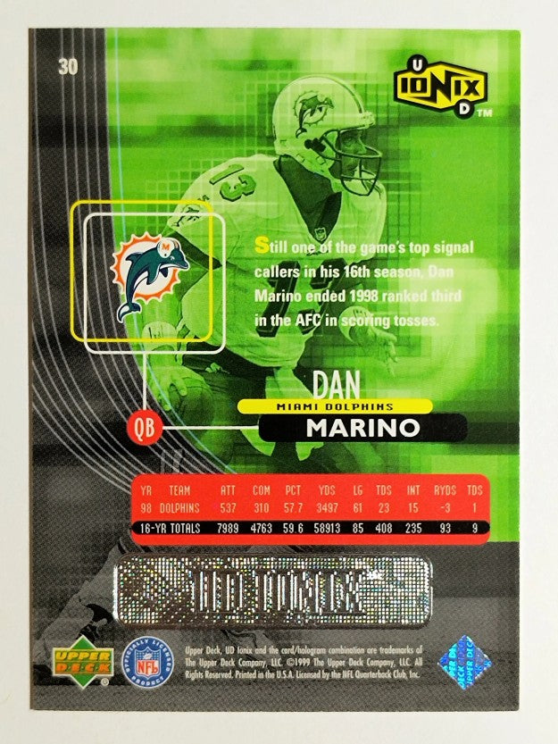 1999 UD Ionix #30 Dan Marino