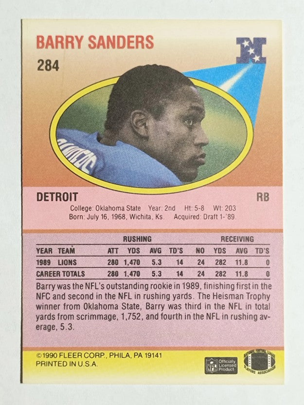 1990 Fleer #284 Barry Sanders