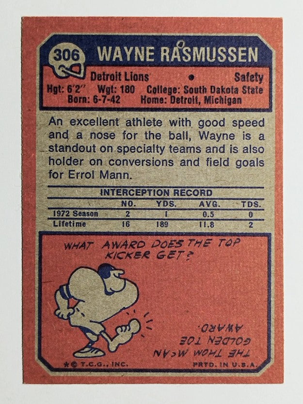 1973 Topps #306 Wayne Rasmussen (EXMT)