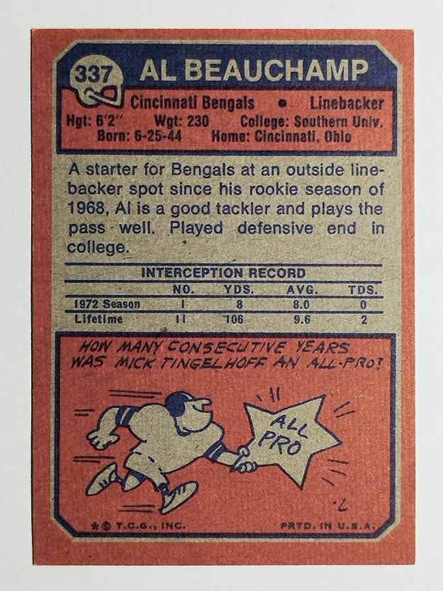 1973 Topps #337 Al Beauchamp (EXMT)