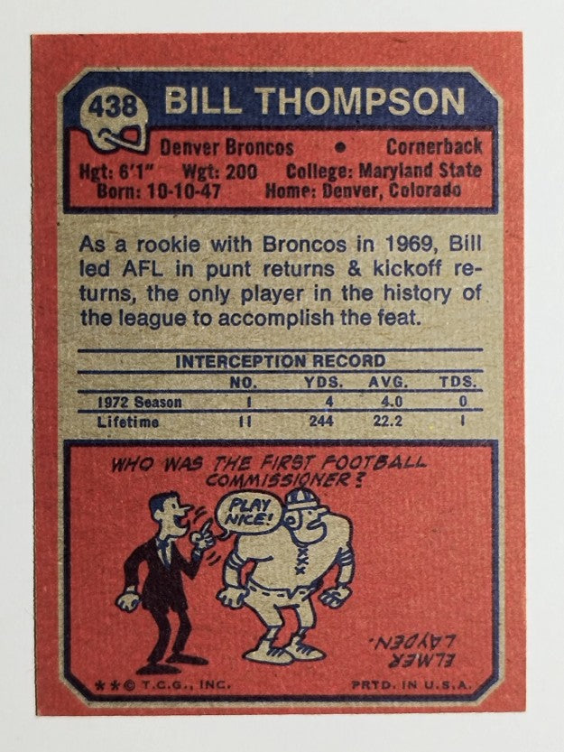 1973 Topps #438 Bill Thompson (EXMT)