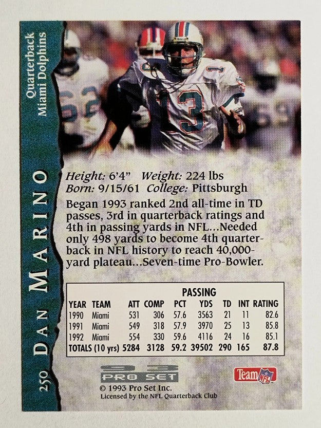 1993 Pro Set #250 Dan Marino