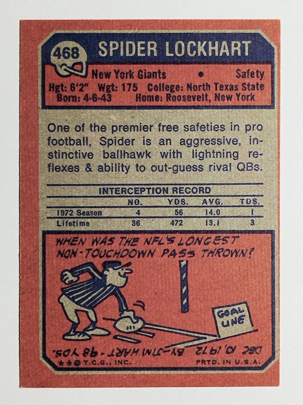 1973 Topps #468 Spider Lockhart (EXMT)