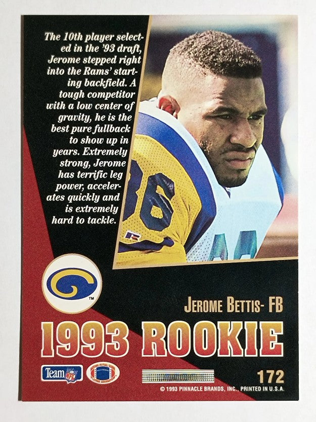 1993 Select #172 Jerome Bettis RC