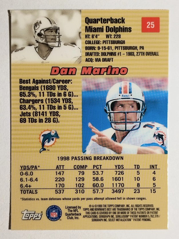 1999 Bowman's Best #25 Dan Marino