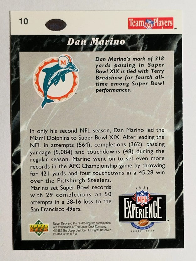 1992-93 Upper Deck NFL Experience #10 Dan Marino