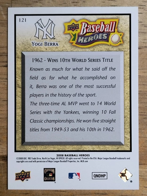 2008 Upper Deck Heroes #121 Yogi Berra