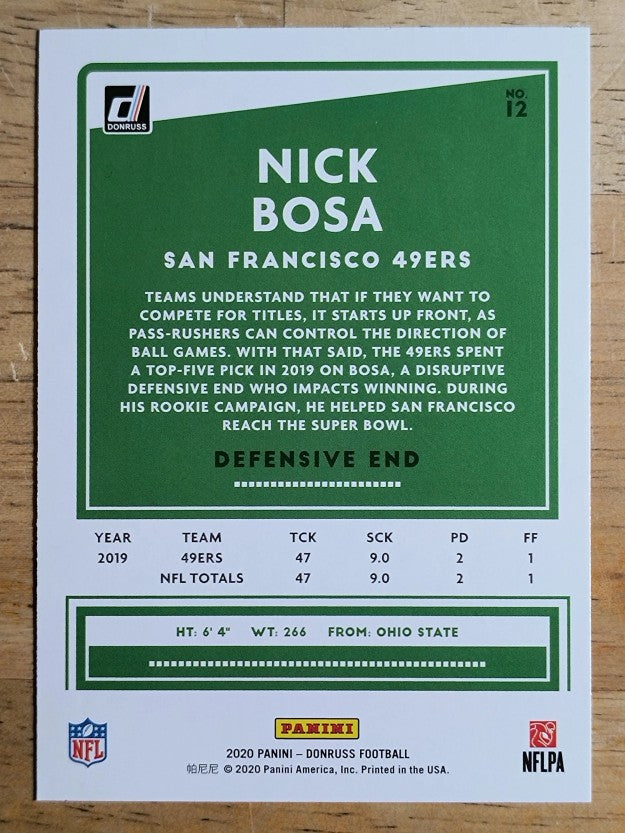 2020 Donruss #12 Nick Bosa