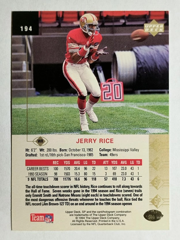 1994 SP #194 Jerry Rice