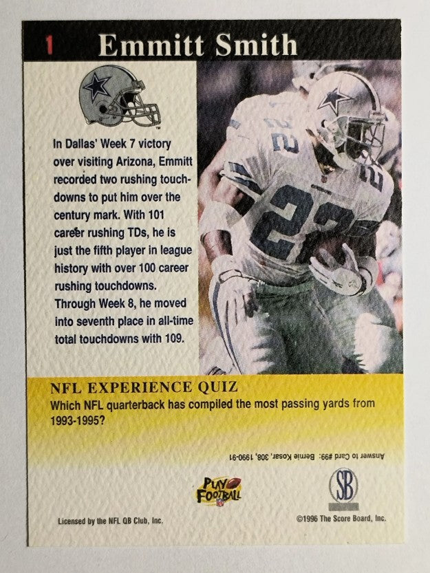 1997 Score Board NFL Experience #1 Emmitt Smith