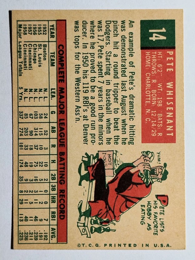 1959 Topps #14 Pete Whisenant (EX)