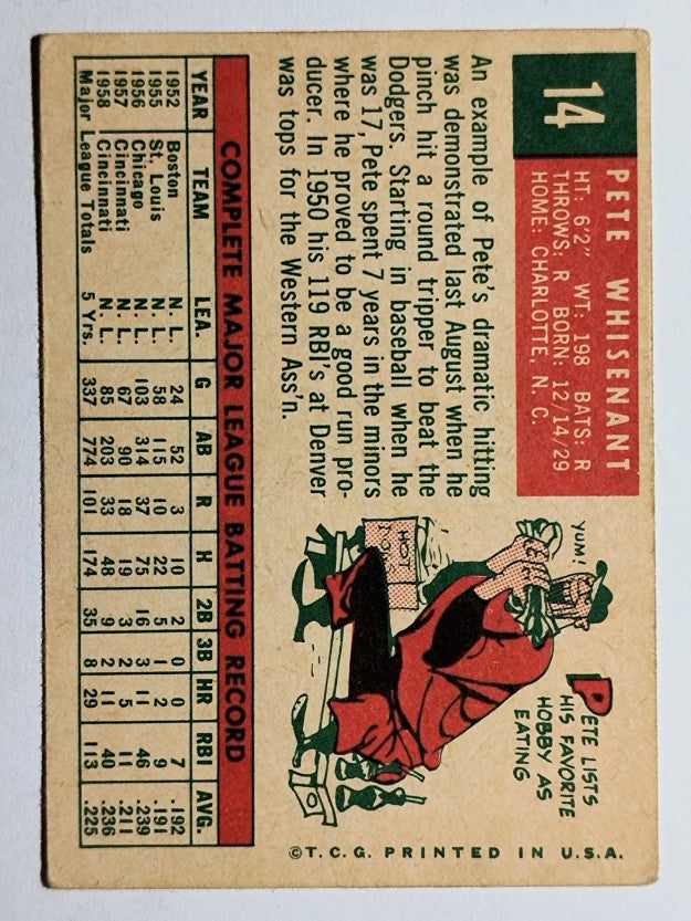1959 Topps #14 Pete Whisenant (GOOD)