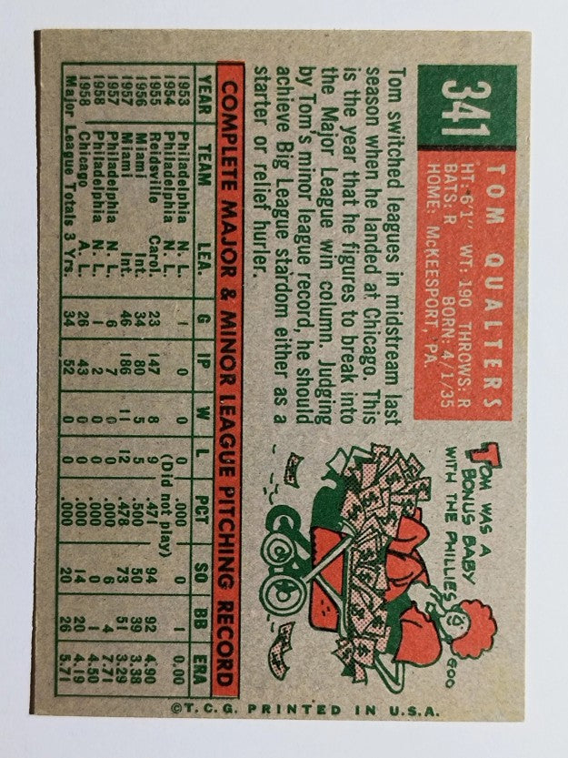 1959 Topps #341 Tom Qualters (EX)