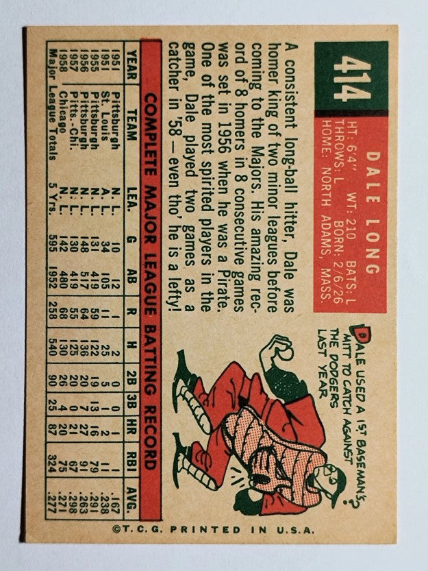1959 Topps #414 Dale Long (EX)