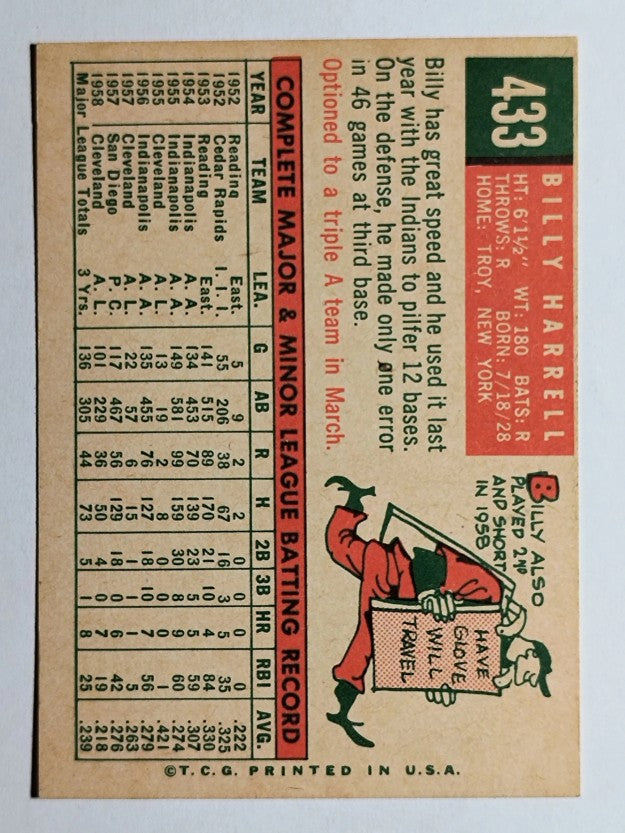 1959 Topps #433 Billy Harrell (VGEX)