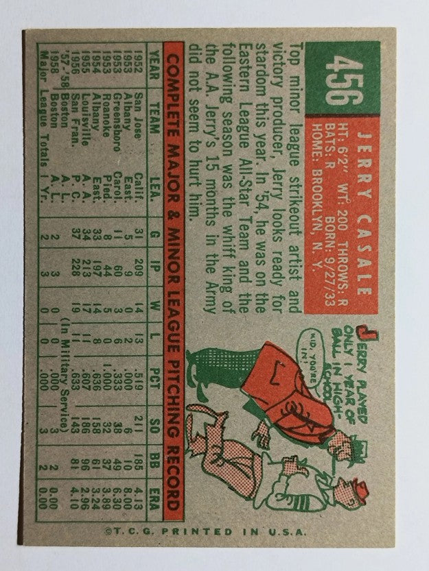 1959 Topps #456 Jerry Casale RC (EXMT)