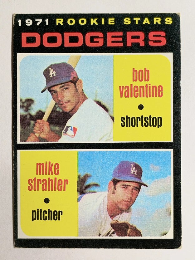 1971 Topps #188 Rookie Stars/Bob Valentine RC/Mike Strahler RC (VGEX)