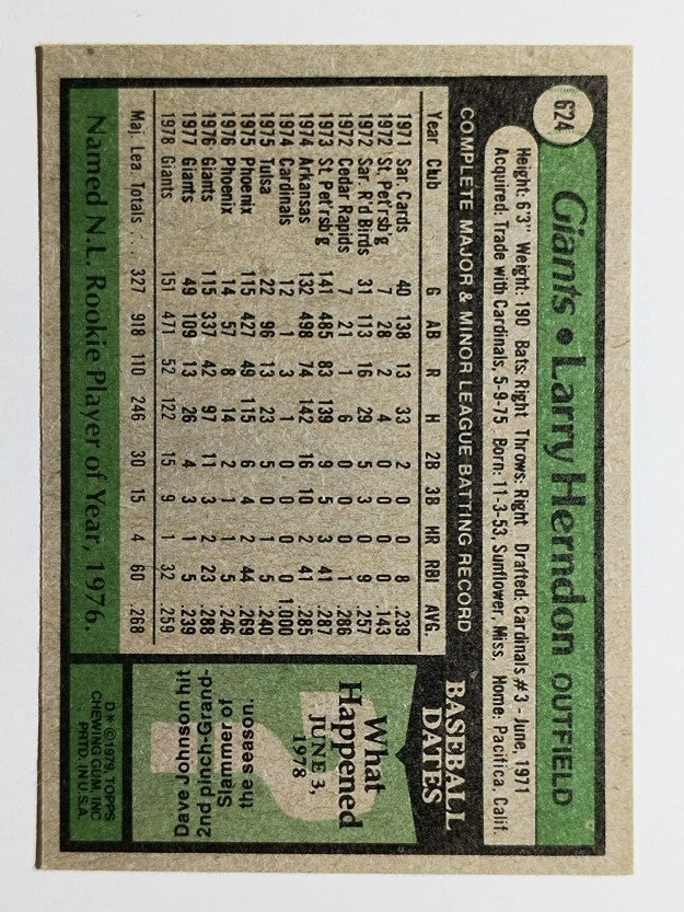 1979 Topps #624 Larry Herndon (NM)