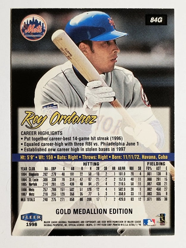 1998 Ultra Gold Medallion #84G Rey Ordonez
