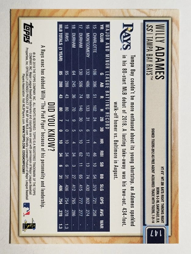 2019 Topps Big League #147 Willy Adames