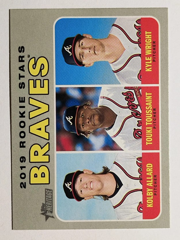 2019 Topps Heritage #399 Kyle Wright RC/Touki Toussaint RC/Kolby Allard RC