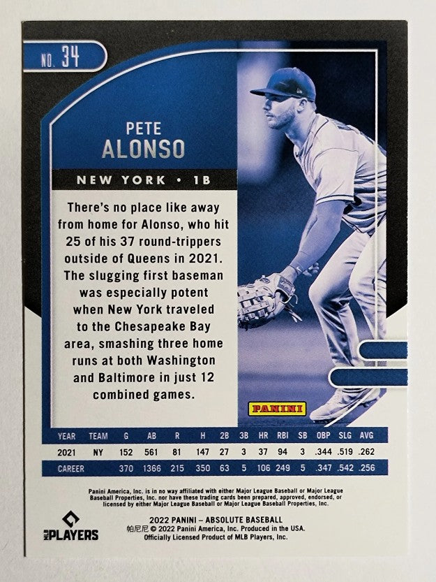 2022 Absolute Retail #34 Pete Alonso