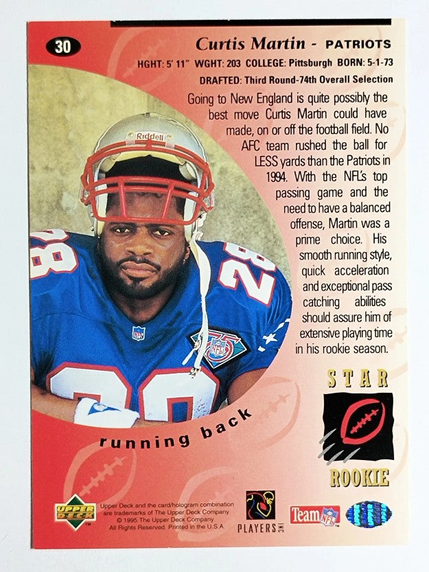 1995 Upper Deck #30 Curtis Martin RC