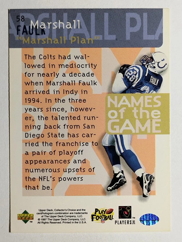 1997 Collector's Choice #58 Marshall Faulk NG