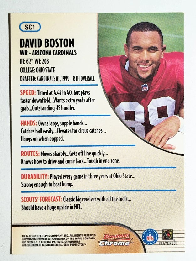 1999 Bowman Chrome Scout's Choice #SC1 David Boston
