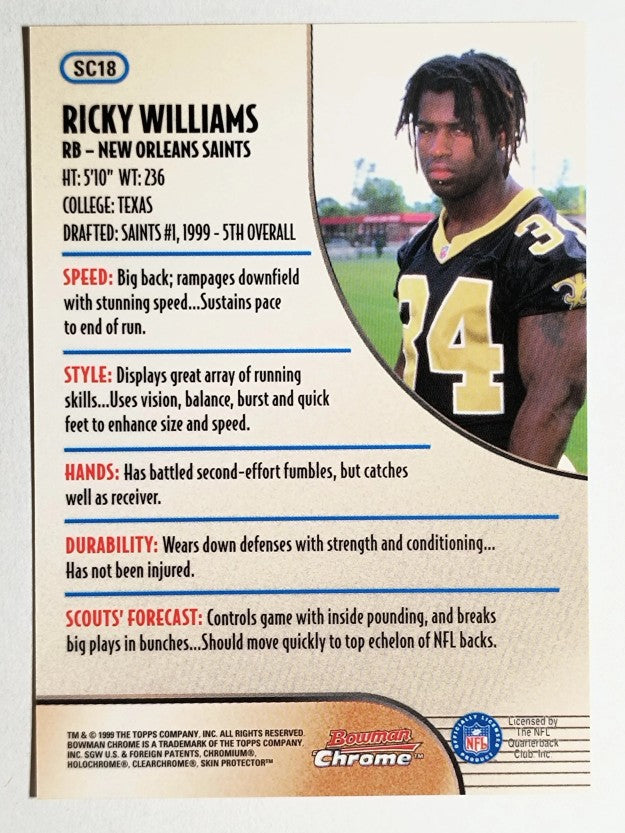 1999 Bowman Chrome Scout's Choice #SC18 Ricky Williams